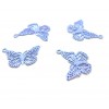 Estampes, Pendentifs Papillons 15mm, métal finition Bleu