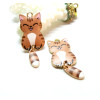 Pendentifs, breloques Chat Emaillé 39 mm, métal Doré