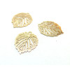 Estampes, pendentifs feuille 15mm, métal coloris Doré