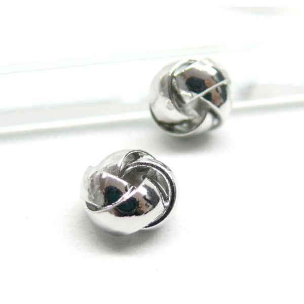 Perles Intercalaires Pelote 9mm – Cuivre Finition Argent Platine