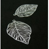 Estampes, pendentifs feuille 37mm, métal coloris BLANC