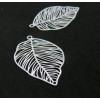 Estampes, pendentifs feuille 37mm, métal coloris BLANC