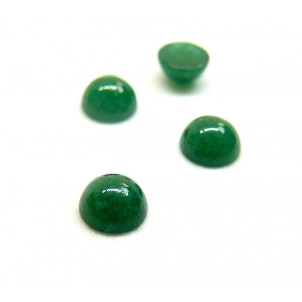 Cabochons, demi perle 6mm, Jade Teinté Vert Coloris 08