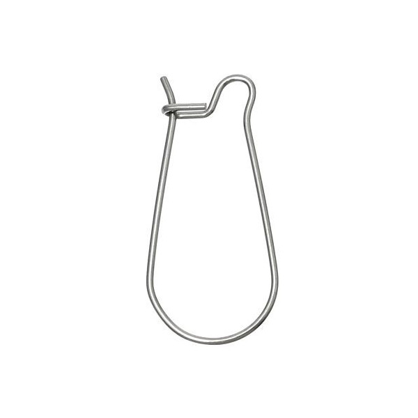 Boucles d'oreille, Dormeuse 21 par 11mm, Acier Inoxydable 316 finition Argenté