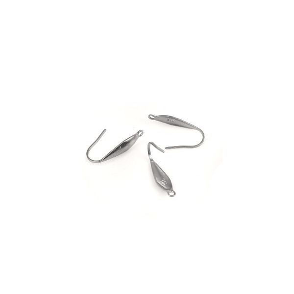 Boucles d'oreille, Crochets Epais 20mm, Acier Inoxydable 316 Chirurgical finition Argent