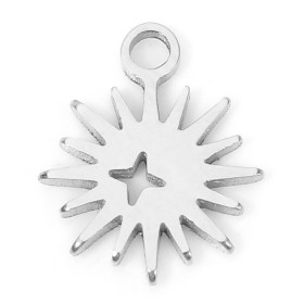 Pendentifs Etoile 8mm, Acier Inoxydable 304 finition Argenté, fabrication de bijoux