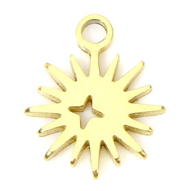 Pendentifs Etoile 8mm, Acier Inoxydable 304 finition Doré