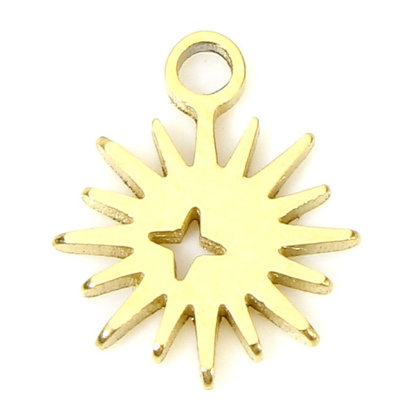 Pendentifs Etoile 8mm, Acier Inoxydable 304 finition Doré