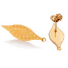 Boucles d'oreille, Puce Marquise 27mm, avec attache et embouts, Acier Inoxydable 304 Doré placage IONIQUE