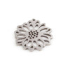 Pendentifs Fleur 27mm, Acier Inoxydable 304, finition Argenté