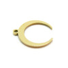 Pendentifs Lune, Croissant, Corne Boho chic 15mm – Acier Inoxydable 316L doré à l'or fin 18K