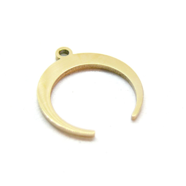 Pendentifs Lune, Croissant, Corne Boho chic 15mm – Acier Inoxydable 316L doré à l'or fin 18K