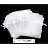Pochettes Organza Blanc 7 par 9 cm pour bijoux, dragés