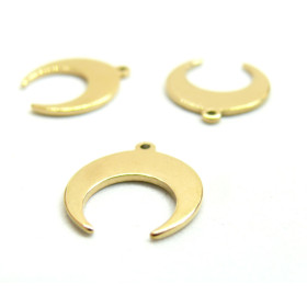 Pendentifs Lune , croissant, Corne 16mm, Acier Inoxydable 304, finition Doré Placage IONIQUE
