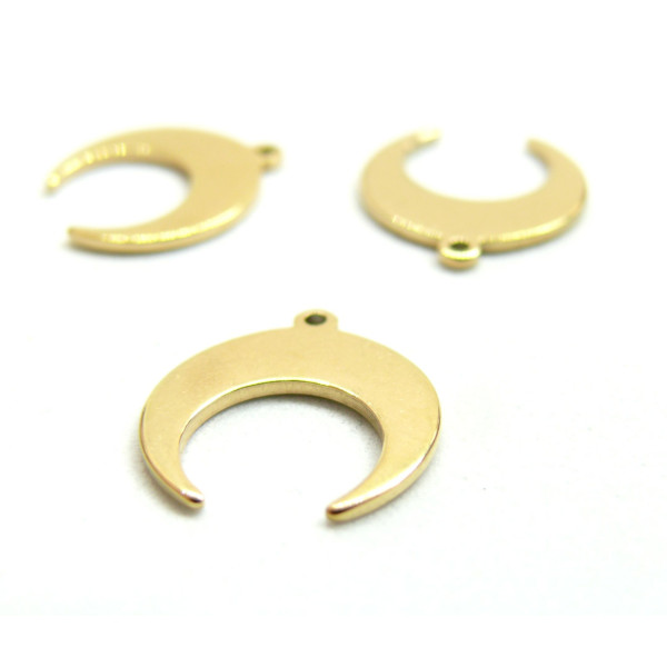 Pendentifs Lune , croissant, Corne 16mm, Acier Inoxydable 304, finition Doré Placage IONIQUE