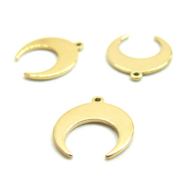 Pendentifs Lune , croissant, Corne 16mm, Acier Inoxydable 304, finition Doré Placage IONIQUE