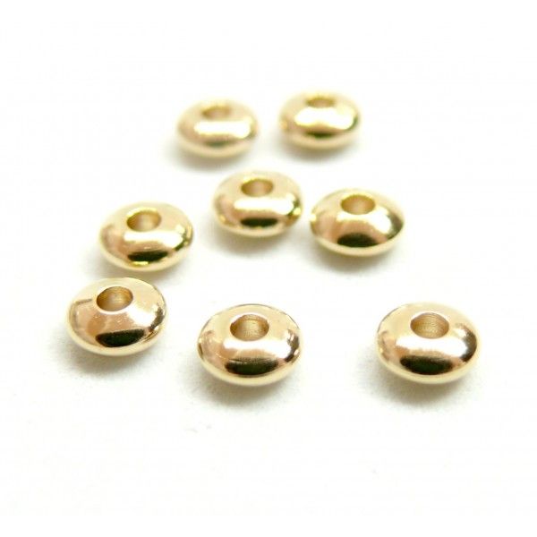 Perles Intercalaires, Rondelles 4.5mm, Acier Inoxydable 304, finition Doré à l'or fin 24K