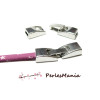 Sets de Fermoir clip pour cordon plat à coller 6mm laiton finition ARGENT PLATINE