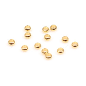 Perles à Écraser 2mm, Acier Inoxydable 316, finition Doré à l'or fin 24K