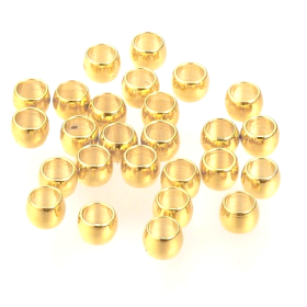 Perles à Écraser 2mm, Acier Inoxydable 316, finition Doré à l'or fin 24K