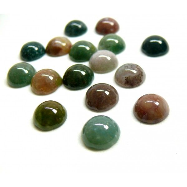 Cabochons, demi perle 10mm, Agate Indienne Coloris 14