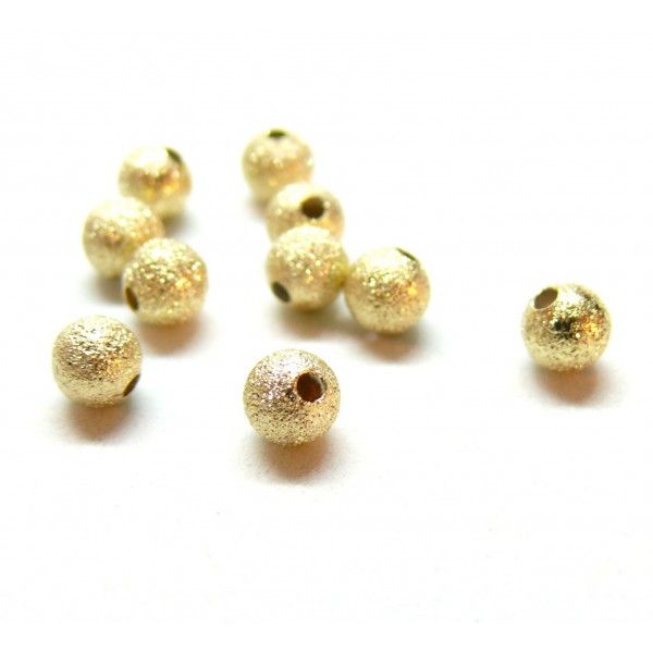 Perles intercalaire, Rondes 5mm, laiton Placage Doré 24KT