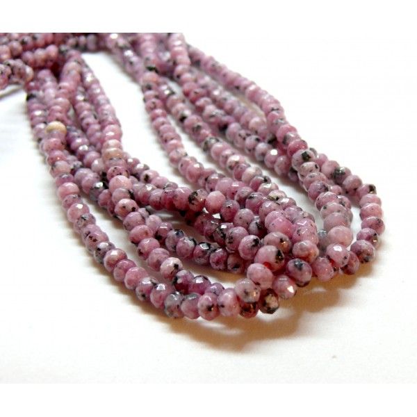 Perles, Rondelle facettée 2 par 4 mm, Jade Malaisienne Teintée, coloris 38