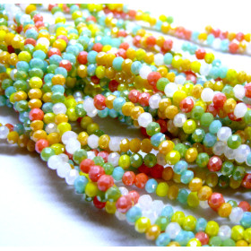 Perles Rondelles 3 par 2mm, Verre Facettée, coloris A05
