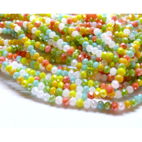 Perles Rondelles 3 par 2mm, Verre Facettée, coloris A05