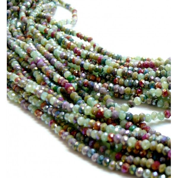 Perles Rondelles 3 par 2.5mm,Verre Facettée coloris C01