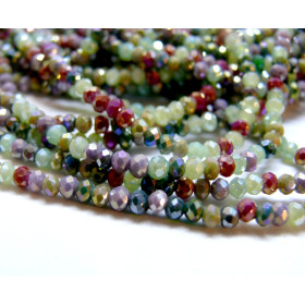 Perles Rondelles 3 par 2.5mm,Verre Facettée coloris C01