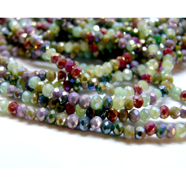 Perles Rondelles 3 par 2.5mm,Verre Facettée coloris C01