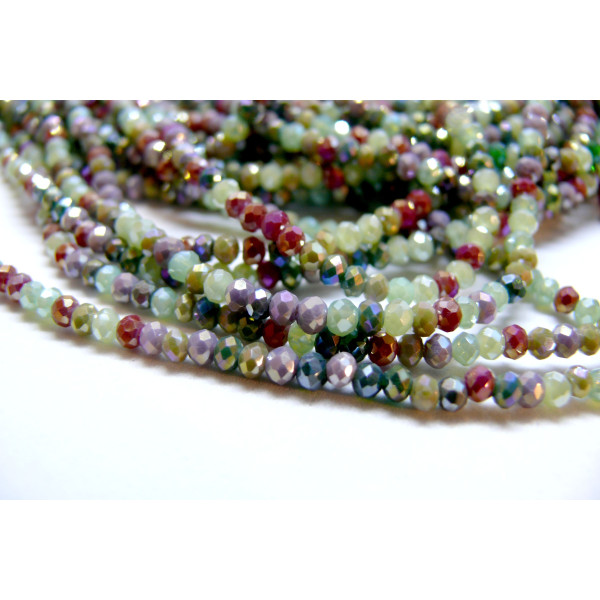 Perles Rondelles 3 par 2.5mm,Verre Facettée coloris C01