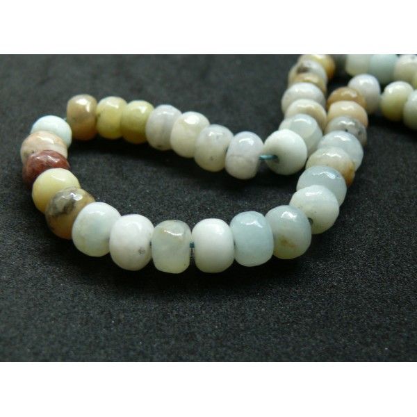 Perles Rondelles facettées  8 par 5mm, Amazonite