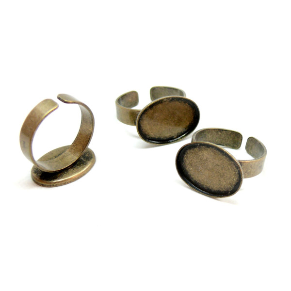 Supports de bague Ovale Horizontale 13 par 18 mm Qualité Extra Laiton coloris Bronze