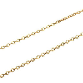 Colliers princesse 45 cm, maille Jaseron 2 mm, Acier Inoxydable 304, finition Doré à l'or fin 18K,  placage IONIQUE