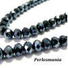 Perles Rondelles Facettées 8x10mm – Verre Gris