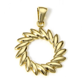 Pendentif Couronne 21mm, Acier Inoxydable 304, finition Doré à l'or fin 18K