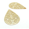 Estampes Pendentifs Filigrane Goutte Dentelle 40 mm – Laiton finition Doré