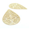 Estampes Pendentifs Filigrane Goutte Dentelle 40 mm – Laiton finition Doré