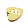 Pendentif Fleur dans Cœur 14mm, Acier Inoxydable 316L, finition Doré à l'or fin 18K, Placage IONIQUE