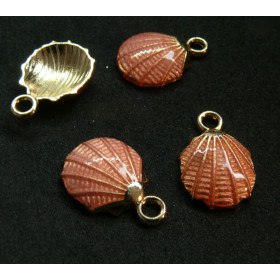 Pendentifs, breloques Coquille Saint Jacques19 mm, métal Doré