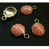 Pendentifs, breloques Coquille Saint Jacques19 mm, métal Doré