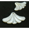 Pendentifs, Nacre Blanche, Eventail 37mm, fournitures pour fabrication de bijoux