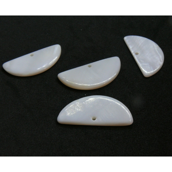 Pendentifs Demi Cercle 30mm en Nacre, fournitures pour fabrication de bijoux