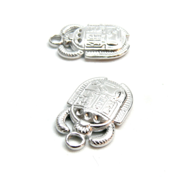 Pendentifs Scarabée Égyptien – Acier Inoxydable 304 Argenté – Placage Ionique
