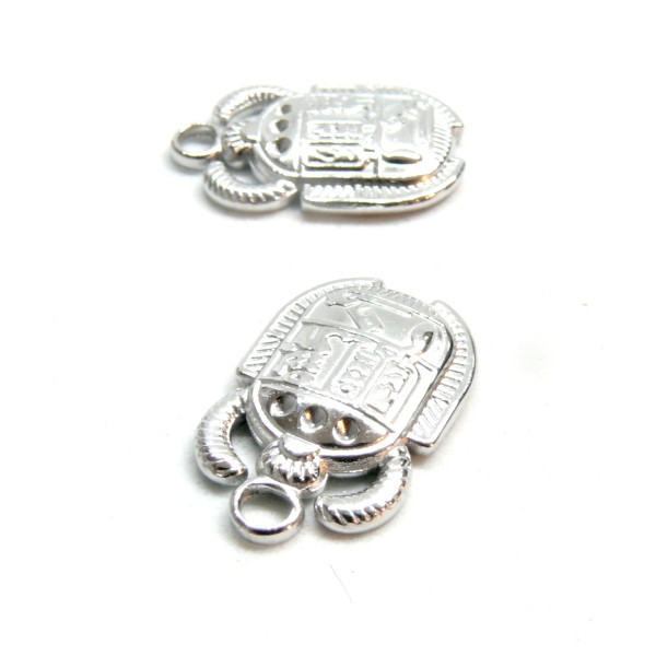 Pendentifs Scarabée Égyptien – Acier Inoxydable 304 Argenté – Placage Ionique