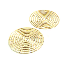Estampes pendentif connecteur filigrane Spirale 18mm métal couleur Doré