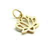Pendentif Yoga, Fleur de Lotus avec anneau,  Acier Inoxydable 304, finition Doré, pour création de bijoux