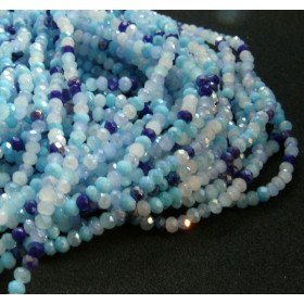 Perles Rondelles 3 par 2.5mm, Verre Facettée